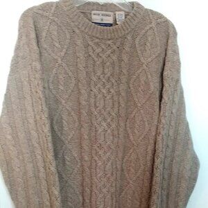 Vintage High Sierra Cable Knit Sweater | Size L | Light Brown